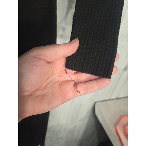 Z Supply Zoey Waffle Knit Dress Black Sz. XS - Picture 6 of 8